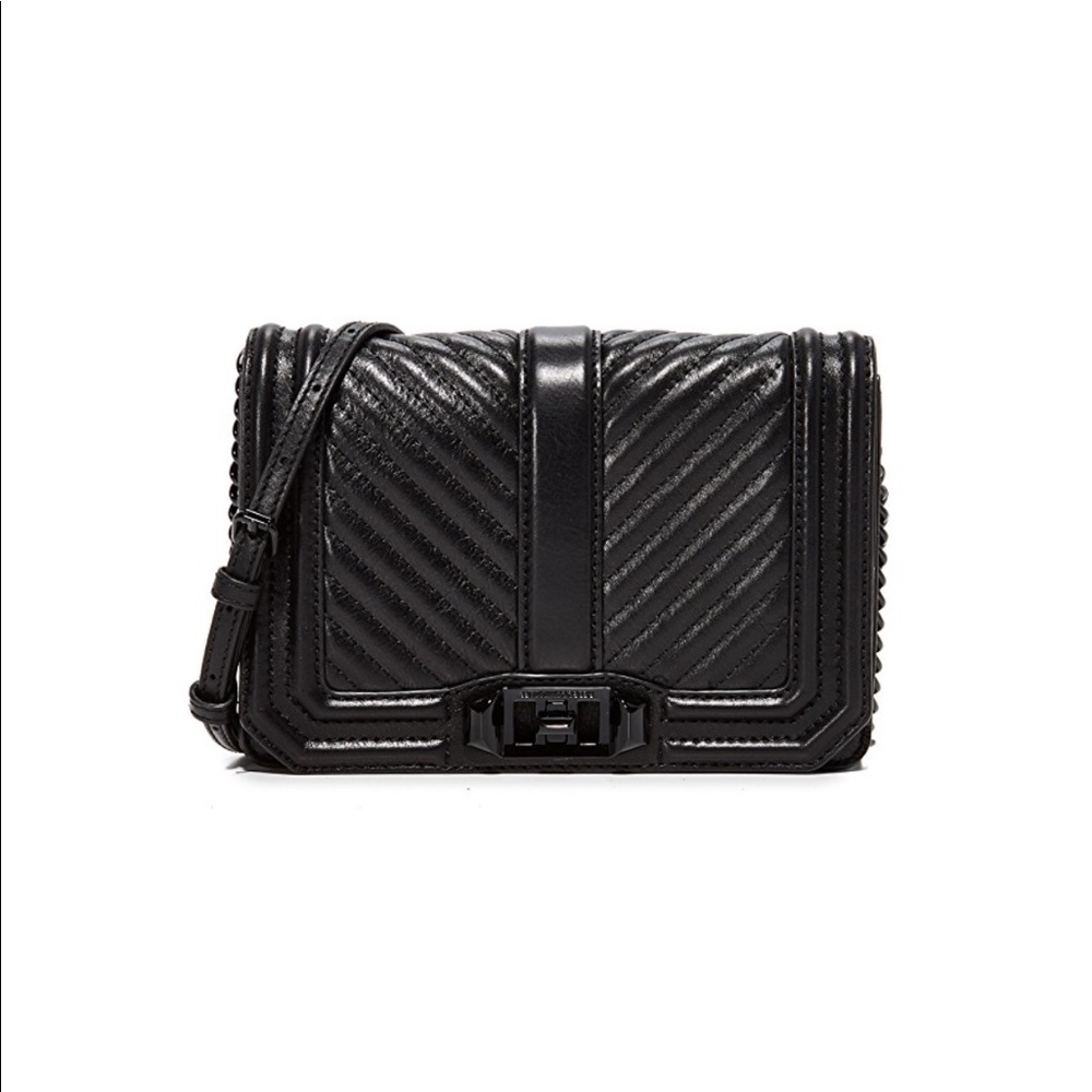 Rebecca Minkoff black quilted crossbody purse